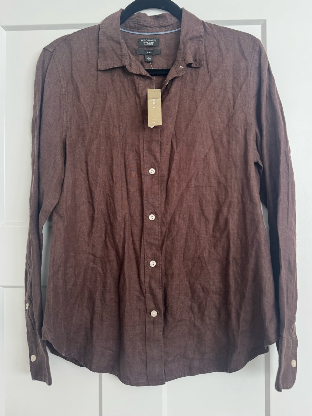 J.Crew Baird McNutt Irish Linen Button Down Shirt Womens in Brown